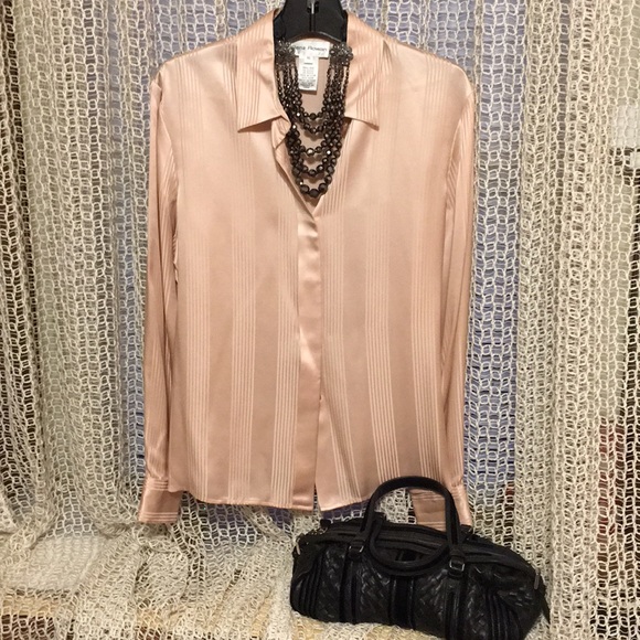 Blush Pink Silk Blouse New - Picture 9 of 9